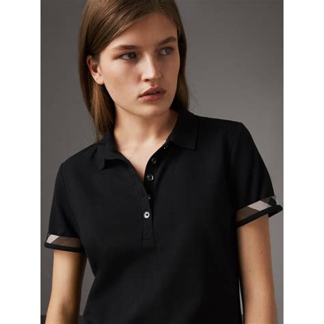 burberry ladies black polo tee